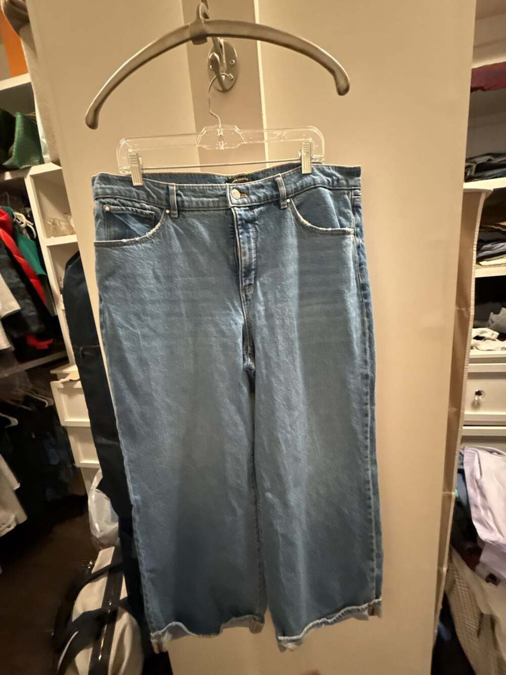 Ann Taylor High Rise Wide Leg Denim Jeans Size 14